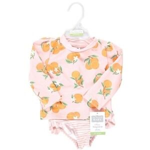 Hudson Baby Baby‑Girls 3-6 Month 2‑Piece Swim Rashguard Set with UPF 50+ NWT